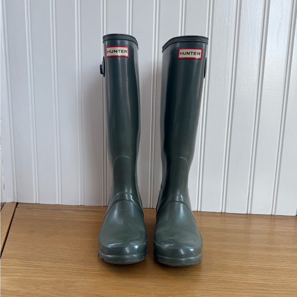 Hunter Original Tall Rain Boots - Slate Gray - size US 6
